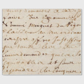 Cadeau papier parcheminé grunge de manuscrit français (Plat)