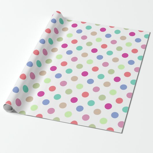 Cadeau Papier Pastel Big Dot Polka Dot (Déroulé)