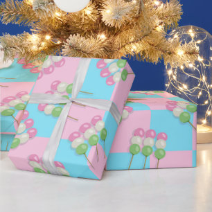 Cadeau Papier Pastel Pink À damiers Dango enveloppant