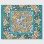 Cadeau papier peint bleu art nouveau cyclamen (Plat)