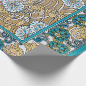 Cadeau papier peint bleu art nouveau cyclamen (Coin)