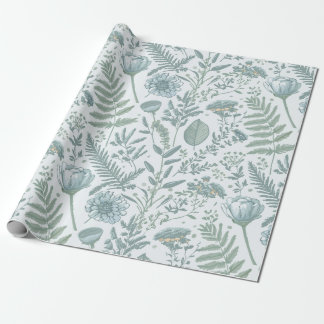 Cadeau Papier peint bleu Floral