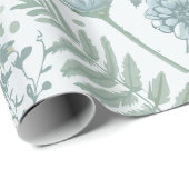 Cadeau Papier peint bleu Floral (Coin rond)