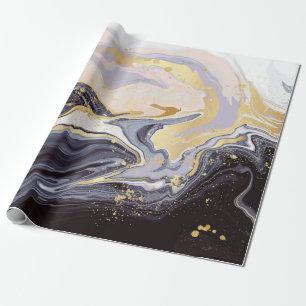 Cadeau papier peint de luxe. Marbre rose et noir et or a