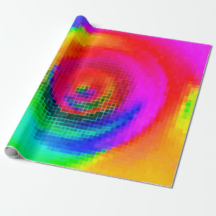 Cadeau Papier peint géométrique multicolore motif abstrai
