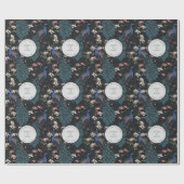 Cadeau Papier peint mariage botanique noir Paon & Fleurs (Plat)