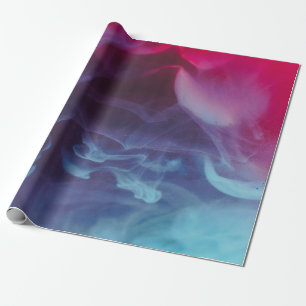 Cadeau Papier peint numérique à fumée bleue, rouge et