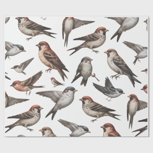 CADEAU PAPIER PEINT OISEAU (Plat)