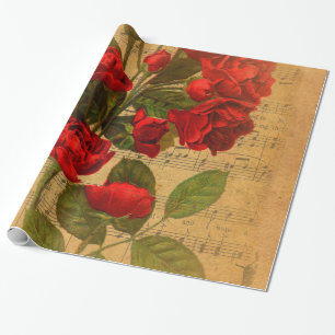 Cadeau Papier peint rose de musique d'aquarelle