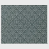 Cadeau Papier peint vert fleuri damassé de luxe (Plat)