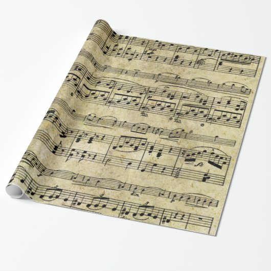 Cadeau Papier peint victorien de feuille de musique (Déroulé)