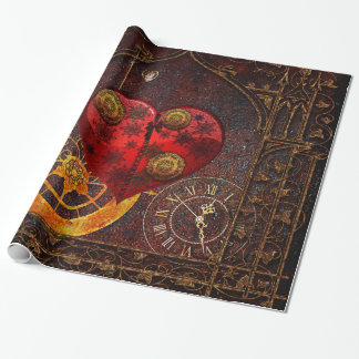 Cadeau Papier peint vintage de coeurs de Steampunk