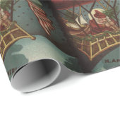 Cadeau Papier père Noël Flying Christmas (Coin rond)