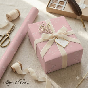 Cadeau Papier personnalisé avec monogramme et date motif