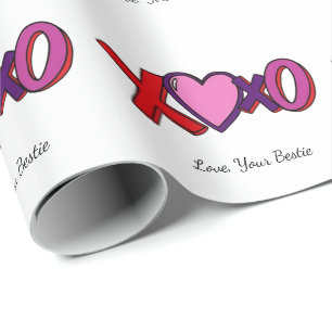 Cadeau papier personnalisé XOXO, Saint-Valentin