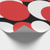 Cadeau Papier Pois noir, blanc et rouge (Coin)
