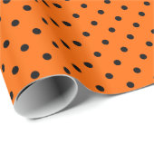 Cadeau Papier Pois orange/noir (Coin rond)