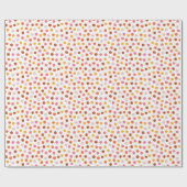 Cadeau Papier Pois orange rose (Plat)