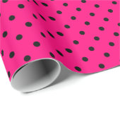 Cadeau Papier Pois rose/noir (Coin rond)