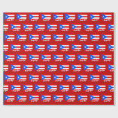Cadeau Papier Porto Rico, rouge, drapeau portoricain (Plat)