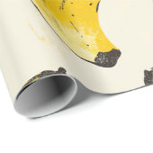 Cadeau Papier rétro à enveloppement bananier (Coin rond)