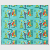 Cadeau Papier Retro Cartoon Couple Wrapper (Plat)