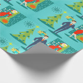 Cadeau Papier Retro Cartoon Couple Wrapper (Coin)
