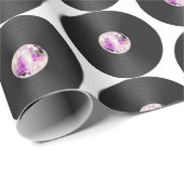 Cadeau Papier Retro Disco Vinyl (Coin rond)