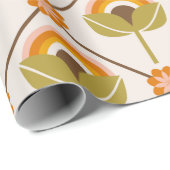 Cadeau Papier Retro les années 70 Rainbow Flower Wrapper (Coin rond)