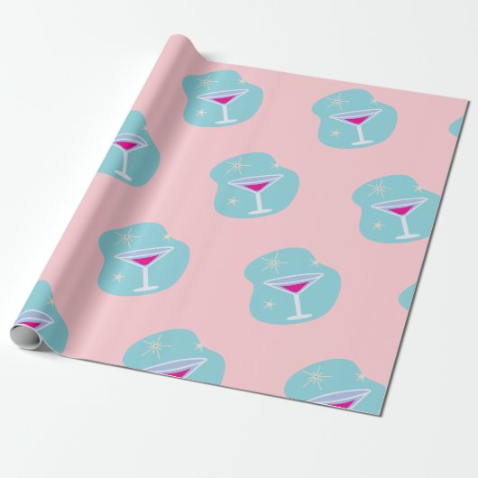 Cadeau Papier Retro Martini (Déroulé)