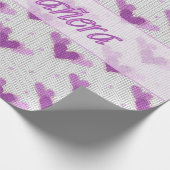 Cadeau Papier rose d'enveloppe de coeurs pourpres de (Coin)