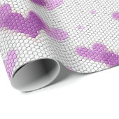 Cadeau Papier rose d'enveloppe de coeurs pourpres de (Coin rond)