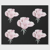 Cadeau Papier Rose d'enveloppement noir Elegant rose (Plat)