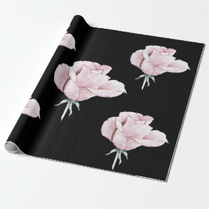 Cadeau Papier Rose d'enveloppement noir Elegant rose