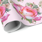 Cadeau Papier Rose maman (Coin rond)