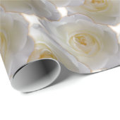 Cadeau Papier Rose romantique blanc (Coin rond)