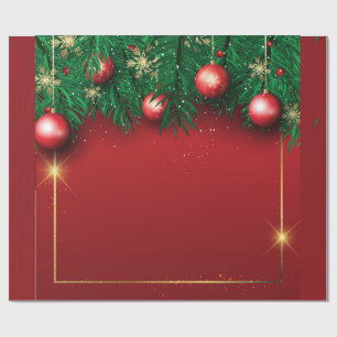 Cadeau Papier rouge à enveloppement de Noël