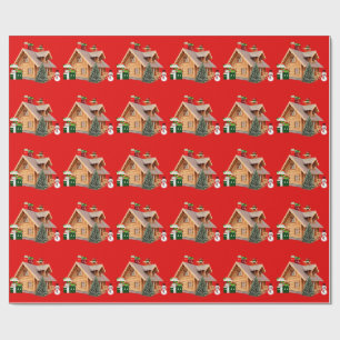 Cadeau Papier rouge Cabine de Noël