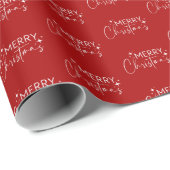 Cadeau Papier rouge Joyeux Noël (Coin rond)