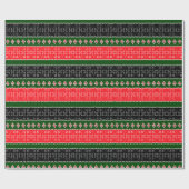 Cadeau Papier rouge noir et vert à enveloppement (Plat)