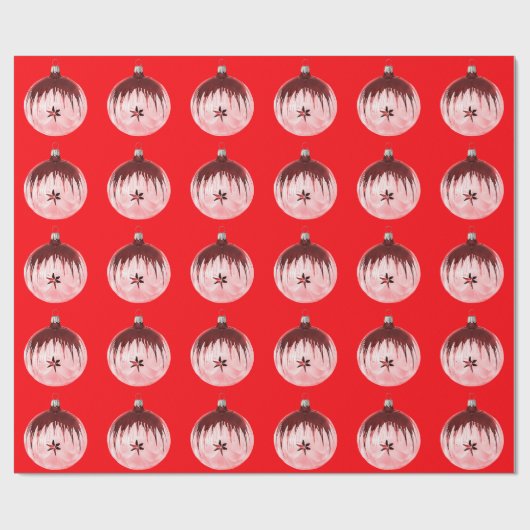 Cadeau Papier rouge ornemental (Plat)