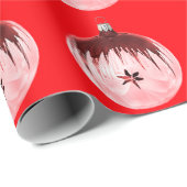 Cadeau Papier rouge ornemental (Coin rond)