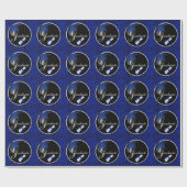 Cadeau Papier Royal Blue Cheetah avec noir (Plat)