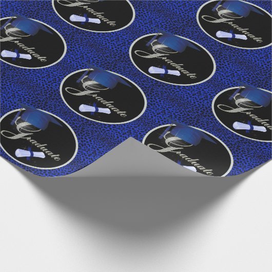 Cadeau Papier Royal Blue Cheetah avec noir (Coin)