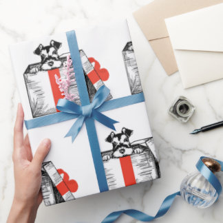 Cadeau Papier Schnauzer Wrapper