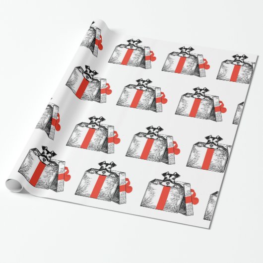 Cadeau Papier Schnauzer Wrapper (Déroulé)