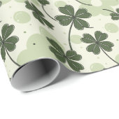 Cadeau Papier Shamrock Lucky & élégant (Coin rond)