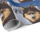 Cadeau Papier Sibérien Husky (Coin rond)