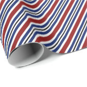Cadeau Papier simple à rayures bleu-blanc blanc (Coin rond)
