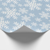 Cadeau Papier Snowflake Blue Holiday Motif d'hiver (Coin)